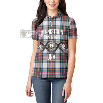 Dennistoun Tartan Women's Polo Shirt with Family Crest DNA In Me Style