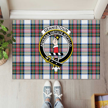 Dennistoun Tartan Door Mat with Family Crest