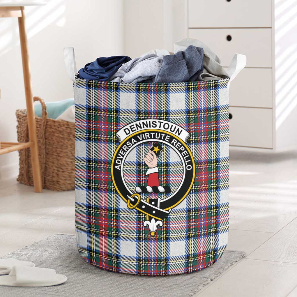 Dennistoun Tartan Laundry Basket with Family Crest One Size - Tartanvibesclothing Shop