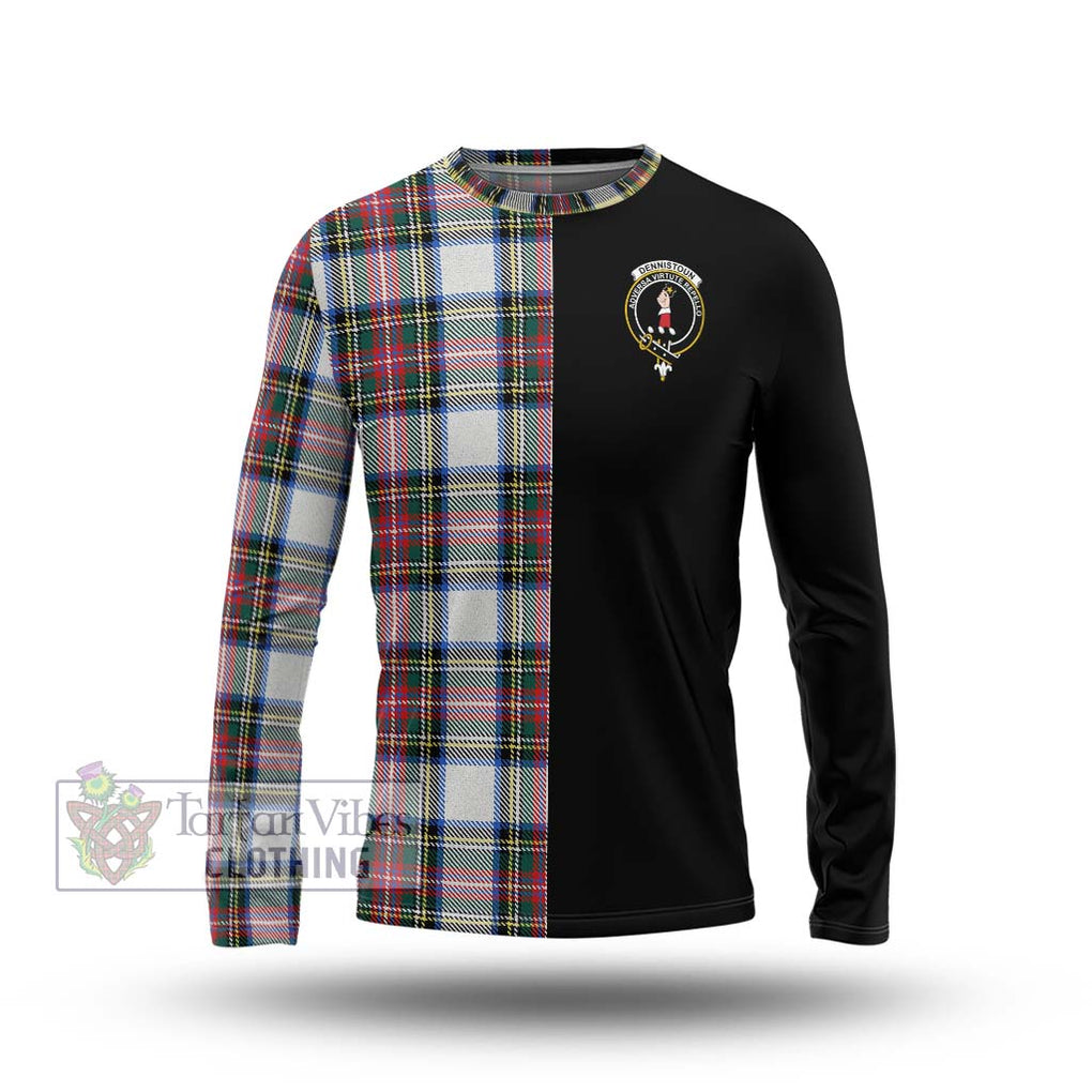 Dennistoun Tartan Long Sleeve T-Shirt with Family Crest and Half Of Me Style Unisex - Tartanvibesclothing Shop