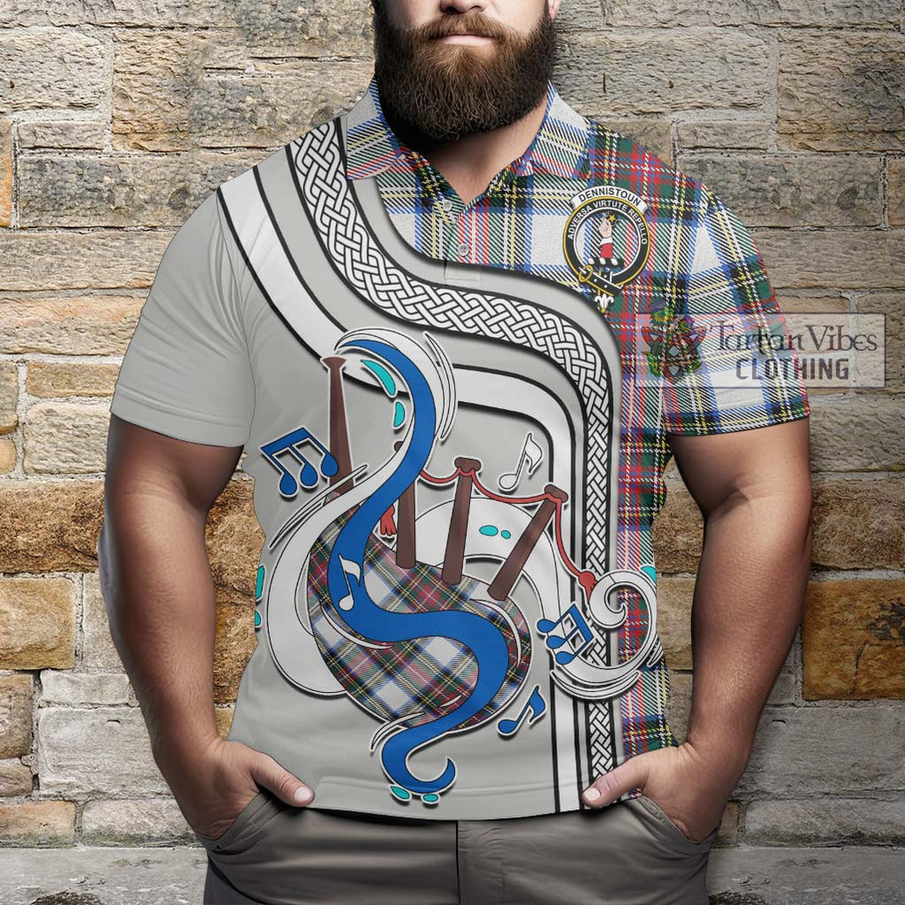 Tartan Vibes Clothing Dennistoun Tartan Polo Shirt with Epic Bagpipe Style