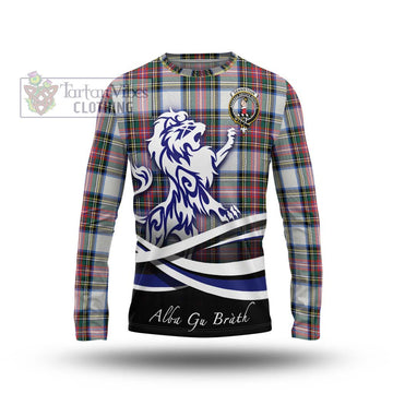 Dennistoun Tartan Long Sleeve T-Shirt with Alba Gu Brath Regal Lion Emblem