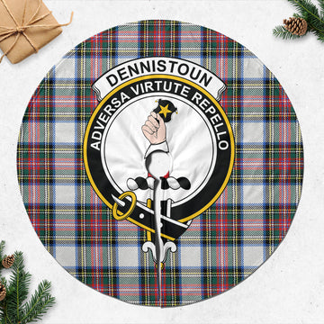 Dennistoun Tartan Christmas Tree Skirt with Family Crest