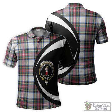 Dennistoun Tartan Men's Polo Shirt with Family Crest Circle Style