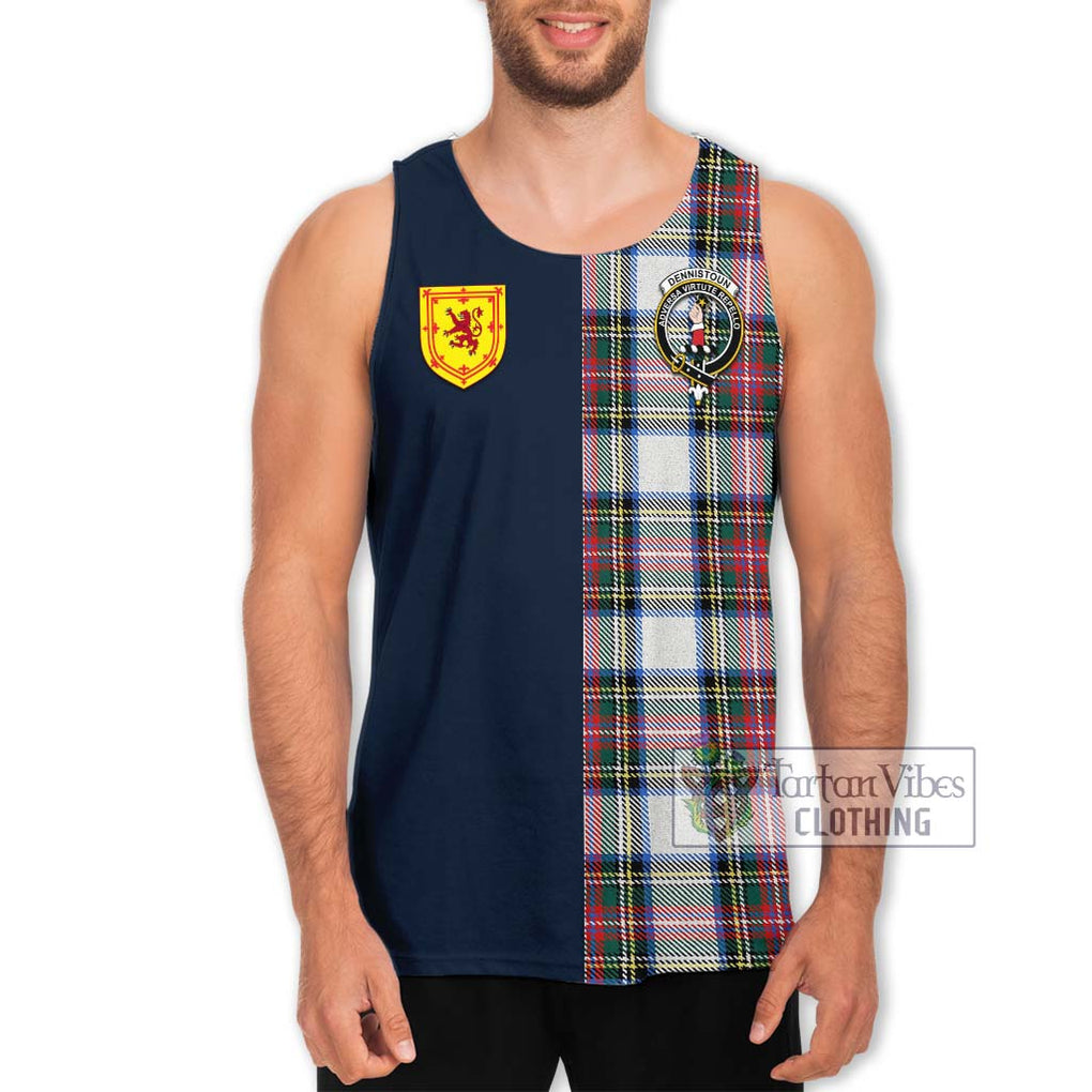 Tartan Vibes Clothing Dennistoun Tartan Men's Tank Top with Scottish Lion Royal Arm Half Style