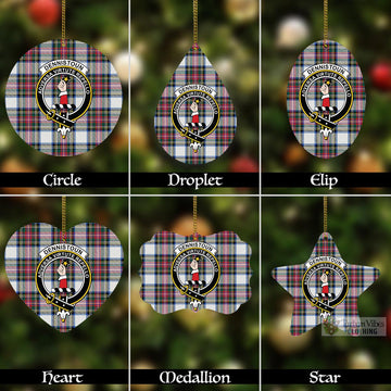 Dennistoun Tartan Christmas Aluminium Ornament with Family Crest