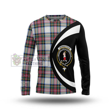 Dennistoun Tartan Long Sleeve T-Shirt with Family Crest Circle Style