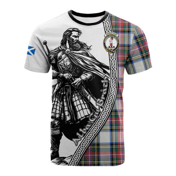 Dennistoun Tartan Clan Crest Cotton T-shirt with Highlander Warrior Celtic Style Kid's Shirt - Tartan Vibes Clothing