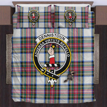 Dennistoun Tartan Bedding Set with Family Crest