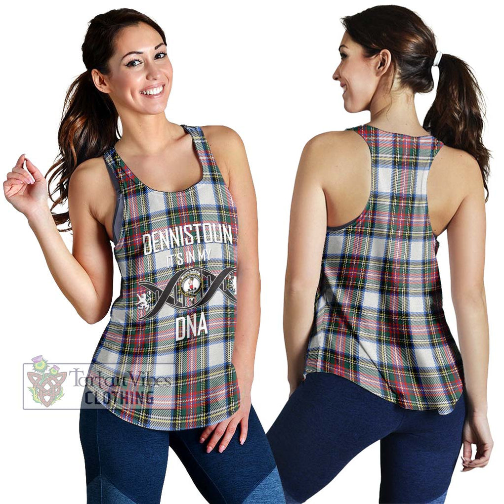 Dennistoun Tartan Women's Racerback Tanks with Family Crest DNA In Me Style 4XL - Tartanvibesclothing Shop