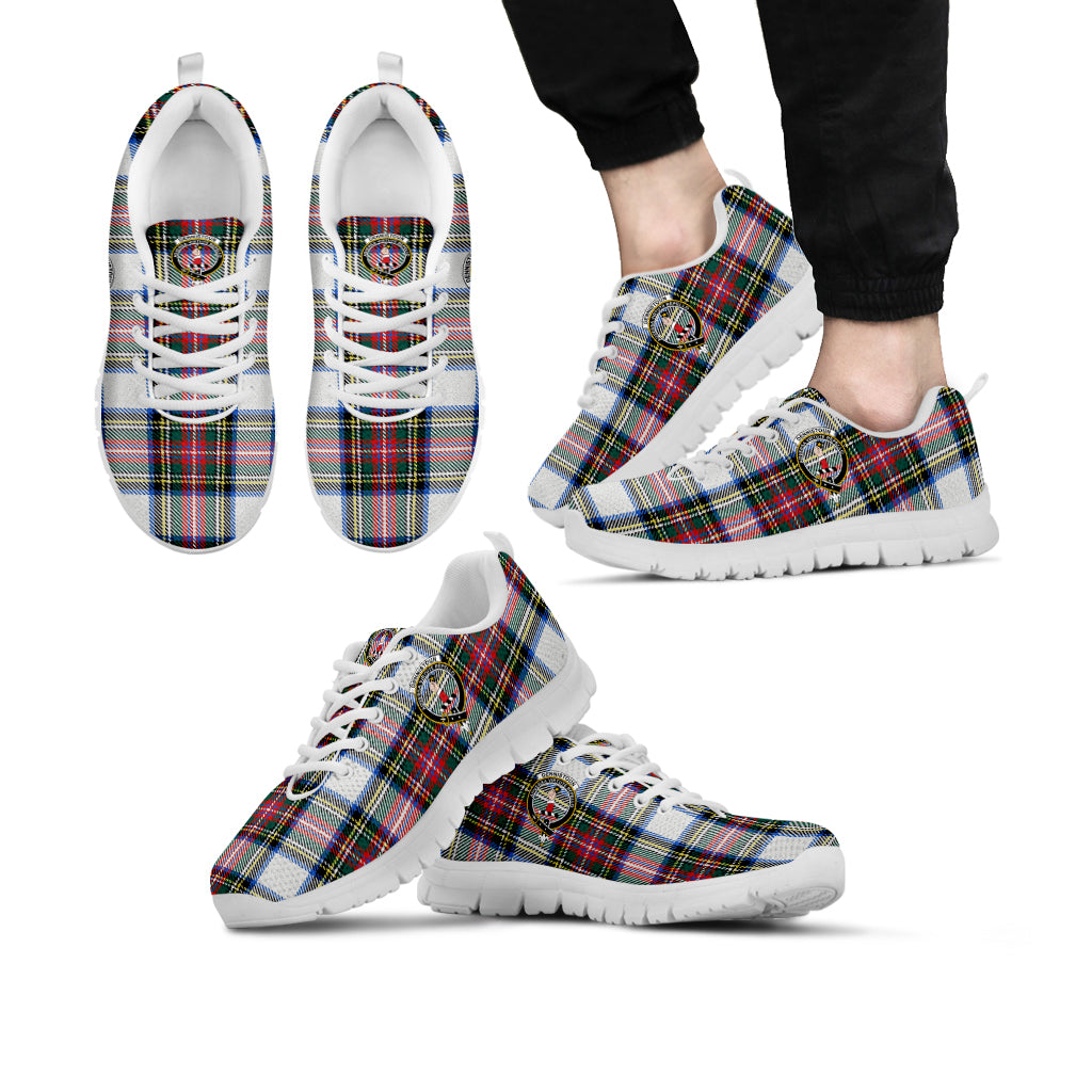 Dennistoun Tartan Sneakers with Family Crest Kid's Sneakers - Tartan Vibes Clothing