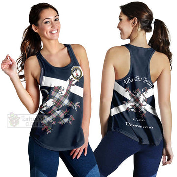 Dennistoun Tartan Lion Rampant Women's Racerback Tanks  Proudly Display Your Heritage with Alba Gu Brath and Clan Name