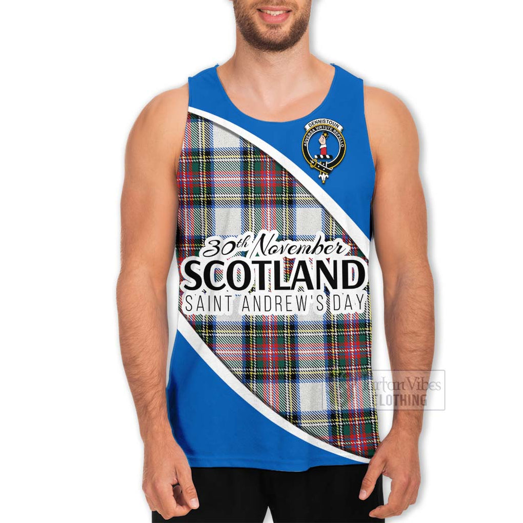 Tartan Vibes Clothing Dennistoun Family Crest Tartan Men's Tank Top Celebrate Saint Andrew's Day in Style