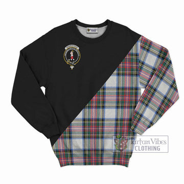 Dennistoun Tartan Sweatshirt with Family Crest and Military Logo Style