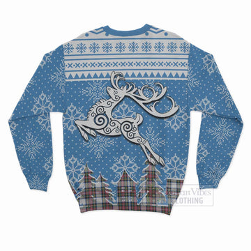 Dennistoun Clan Christmas Sweatshirt Celtic Reindeer Style - Tartan Vibes Clothing