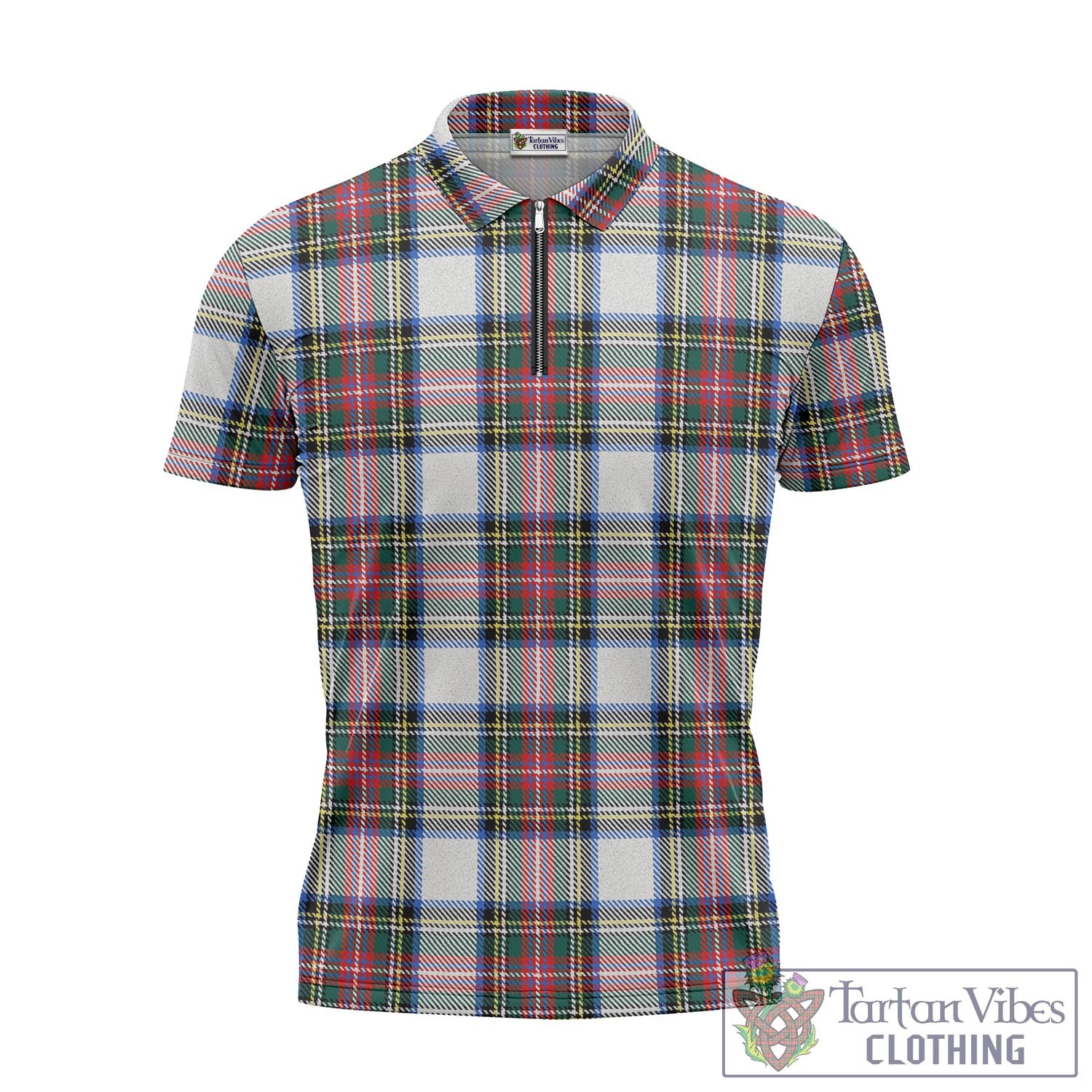 Tartan Vibes Clothing Dennistoun Tartan Zipper Polo Shirt