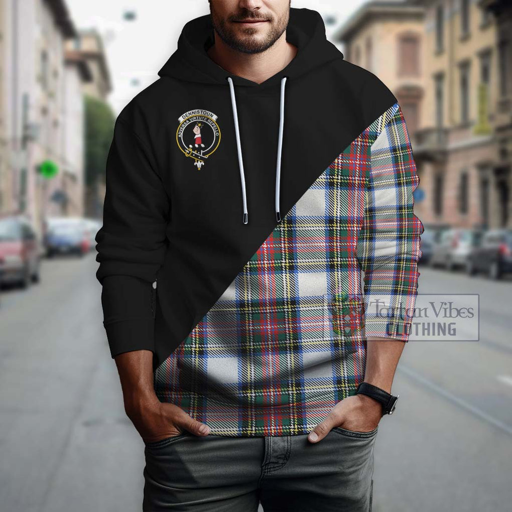 Dennistoun Tartan Hoodie with Family Crest and Military Logo Style - Tartanvibesclothing Shop