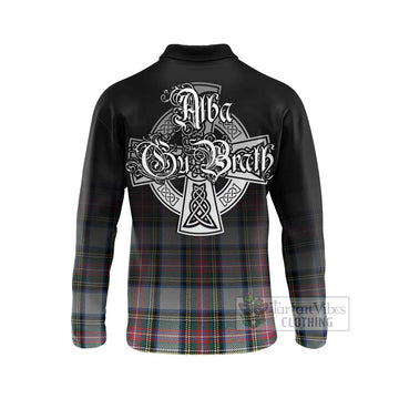 Dennistoun Tartan Long Sleeve Polo Shirt Featuring Alba Gu Brath Family Crest Celtic Inspired