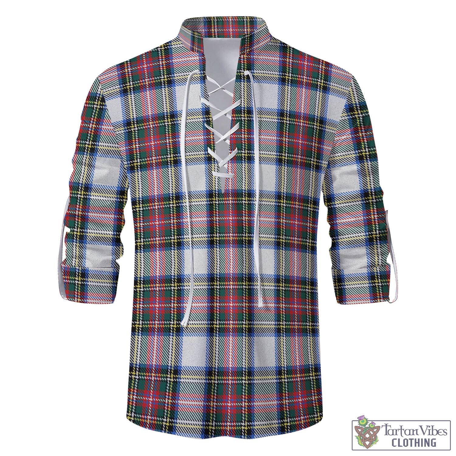 Tartan Vibes Clothing Dennistoun Tartan Men's Scottish Traditional Jacobite Ghillie Kilt Shirt