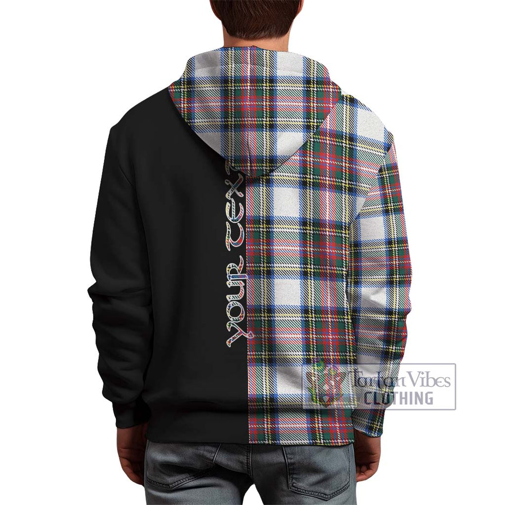 Dennistoun Tartan Hoodie with Family Crest and Half Of Me Style - Tartanvibesclothing Shop