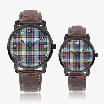 Dennistoun Tartan Personalized Your Text Leather Trap Quartz Watch