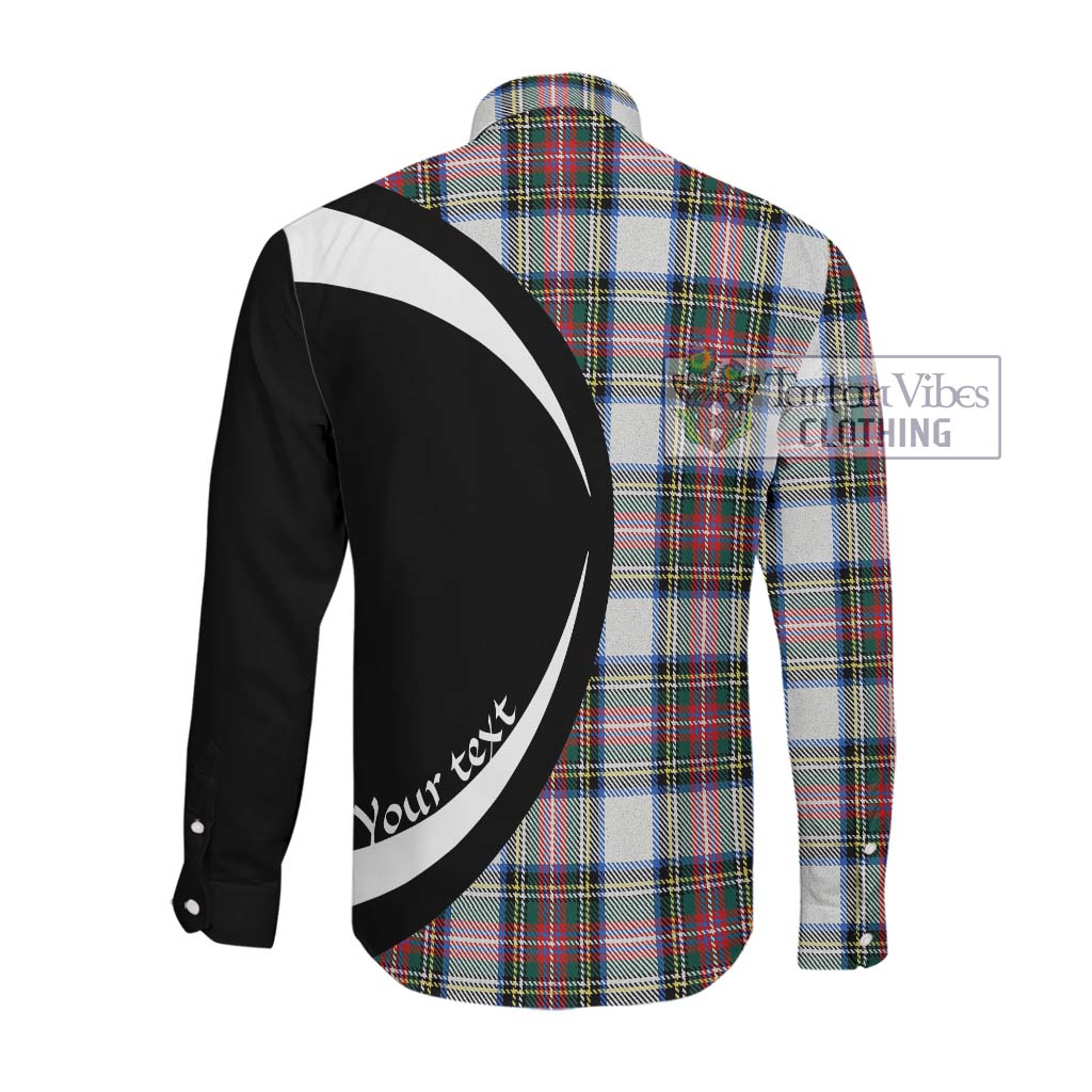 Tartan Vibes Clothing Dennistoun Tartan Long Sleeve Button Up with Family Crest Circle Style