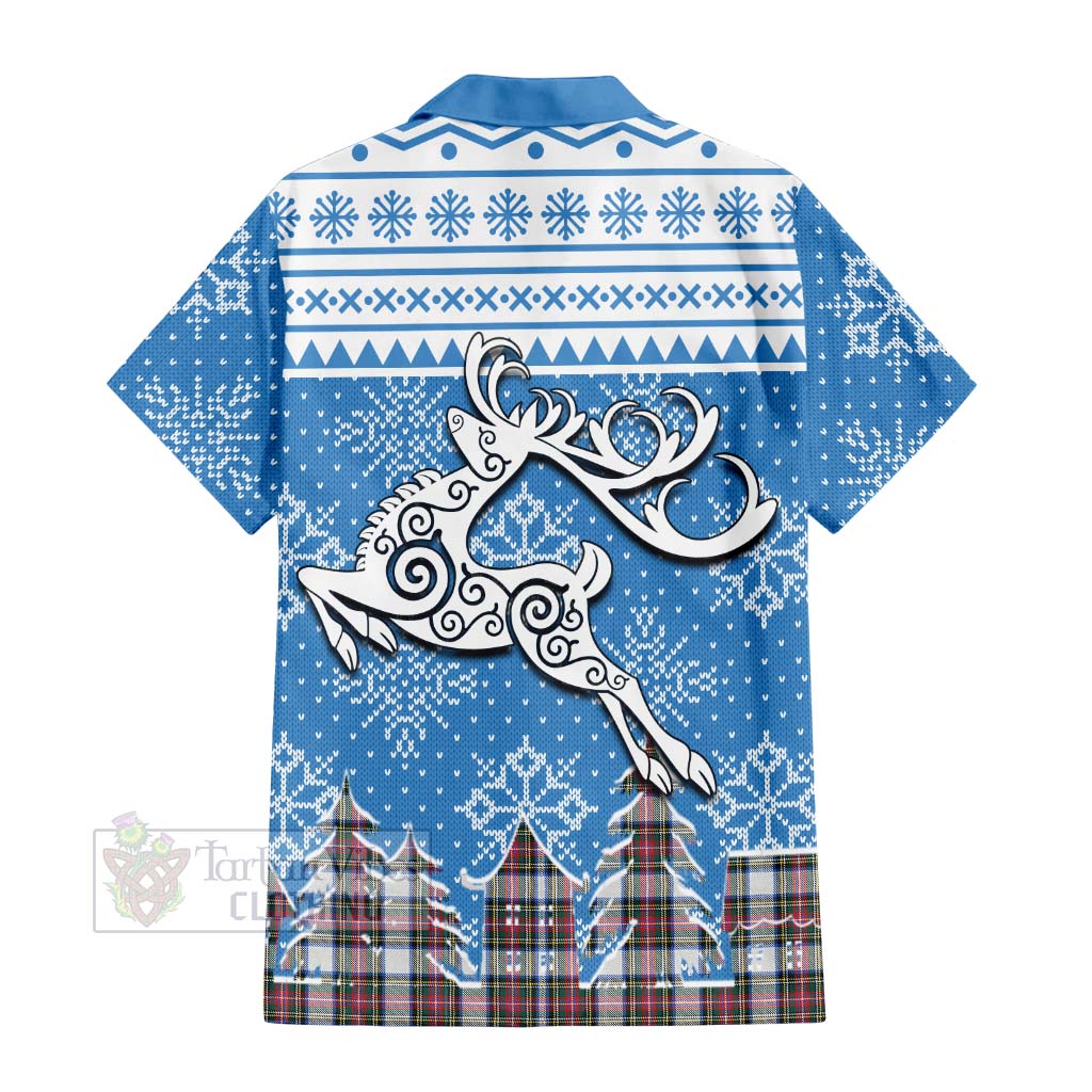 Dennistoun Clan Christmas Hawaiian Shirt Celtic Reindeer Style - Tartan Vibes Clothing