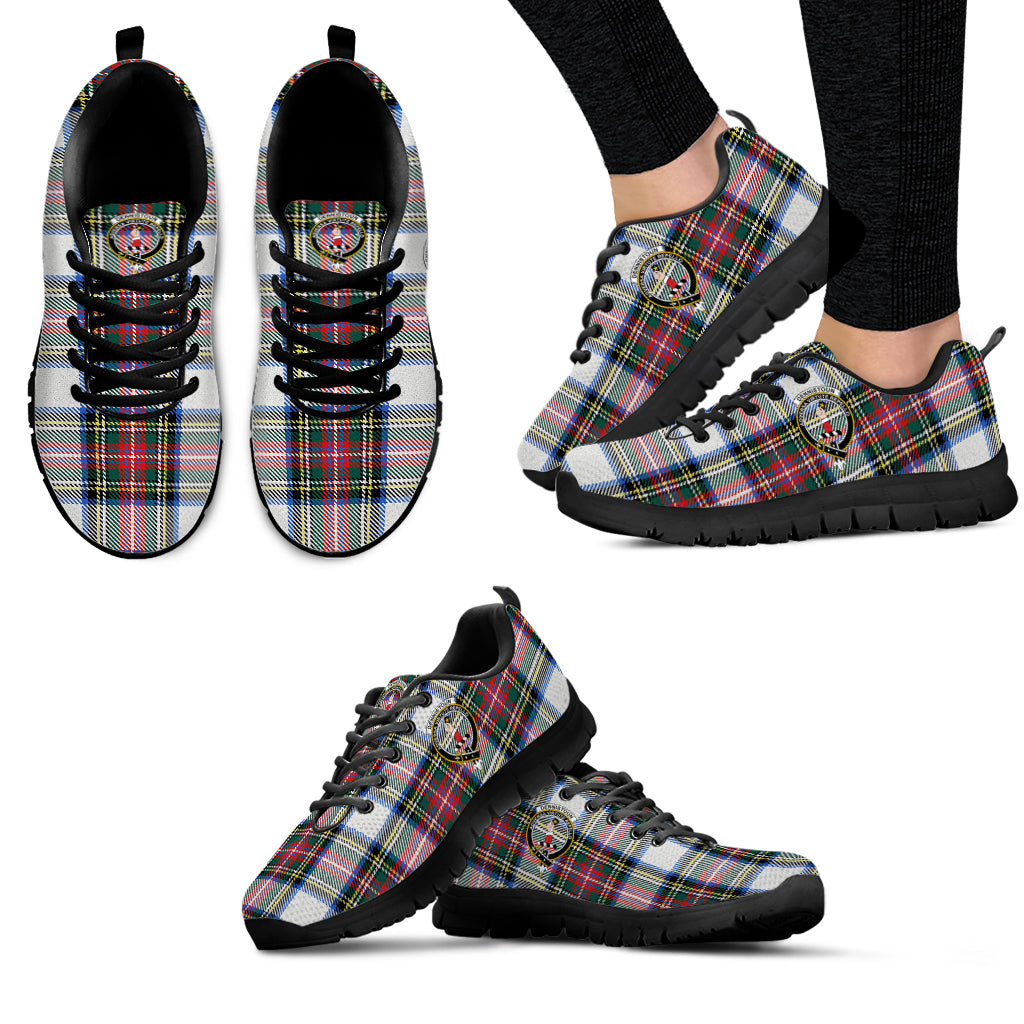 Dennistoun Tartan Sneakers with Family Crest - Tartan Vibes Clothing