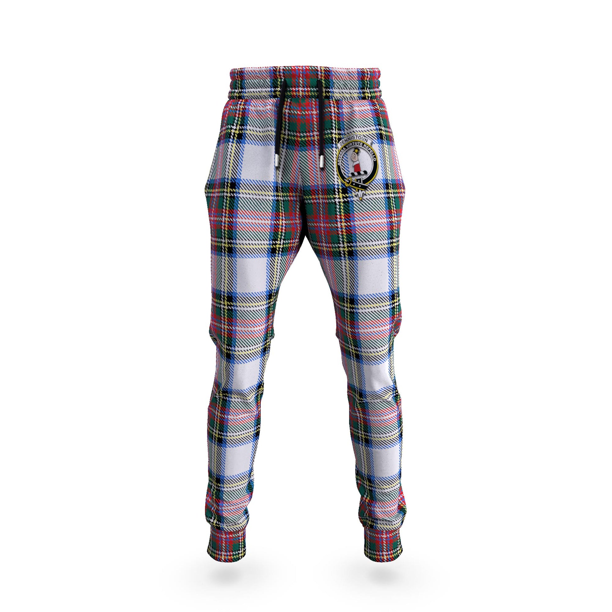 Dennistoun Tartan Joggers Pants with Family Crest 5XL - Tartan Vibes Clothing