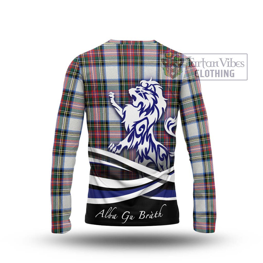 Dennistoun Tartan Long Sleeve T-Shirt with Alba Gu Brath Regal Lion Emblem - Tartanvibesclothing Shop