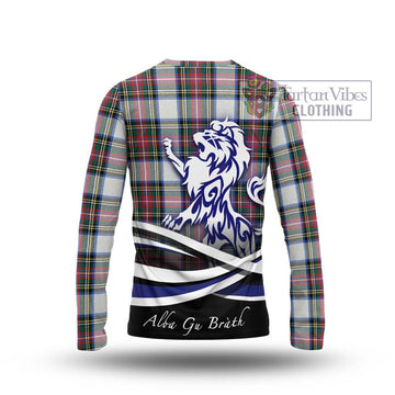 Dennistoun Tartan Long Sleeve T-Shirt with Alba Gu Brath Regal Lion Emblem