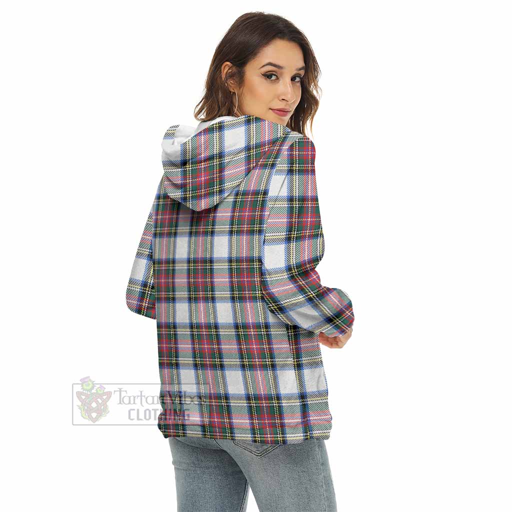 Tartan Vibes Clothing Dennistoun Tartan Women's Borg  Half Zip Fleece Hoodie