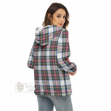 Dennistoun Tartan Women's Borg Fleece Hoodie with Half Zip