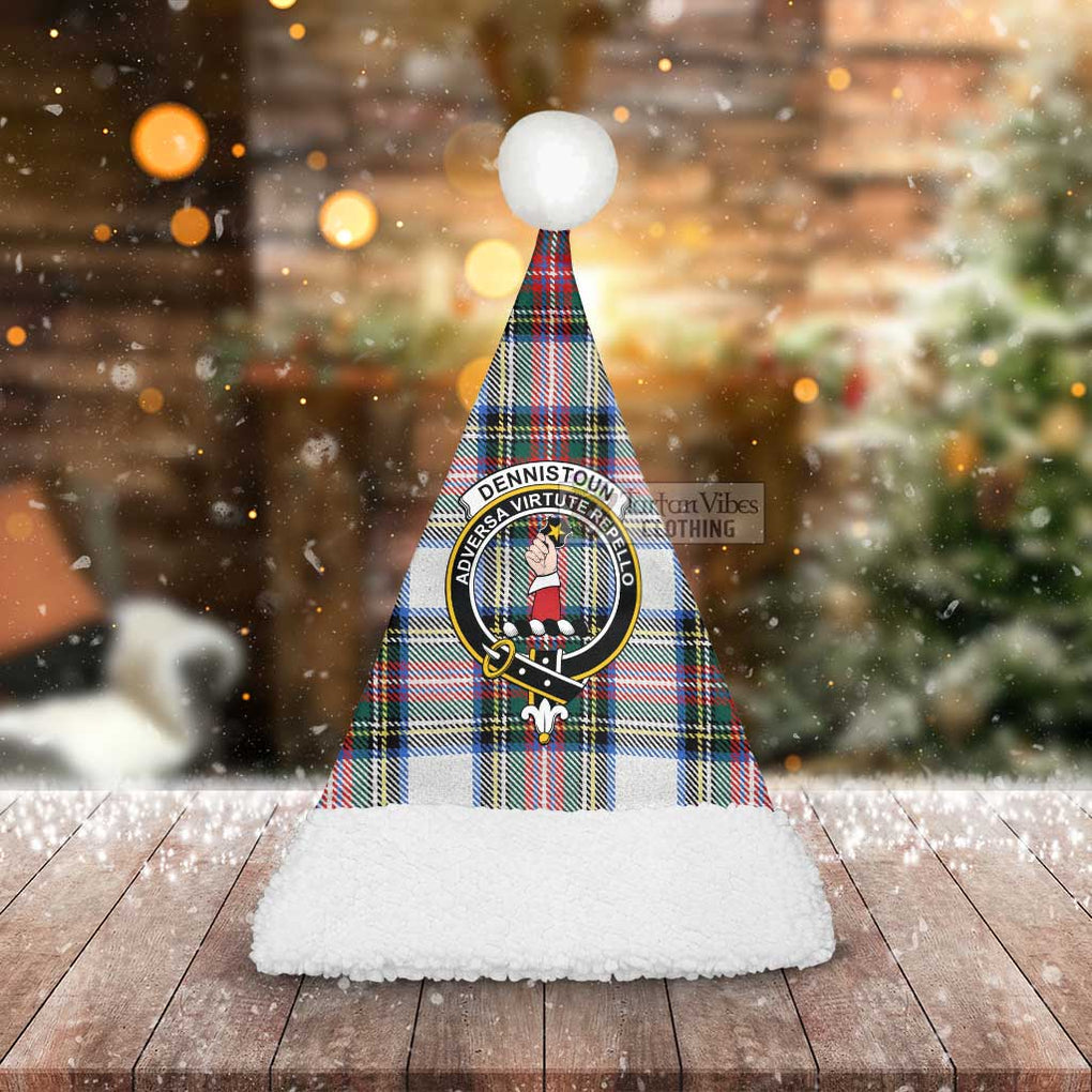 Tartan Vibes Clothing Dennistoun Tartan Christmas Santa Hats with Family Crest