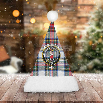 Dennistoun Tartan Christmas Santa Hats with Family Crest