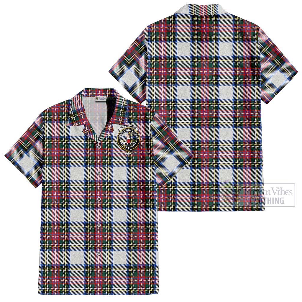 Tartan Vibes Clothing Dennistoun Tartan Cotton Hawaiian Shirt with Family Crest