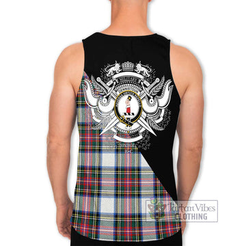 Dennistoun Tartan Men's Tank Top with Family Crest and Military Logo Style