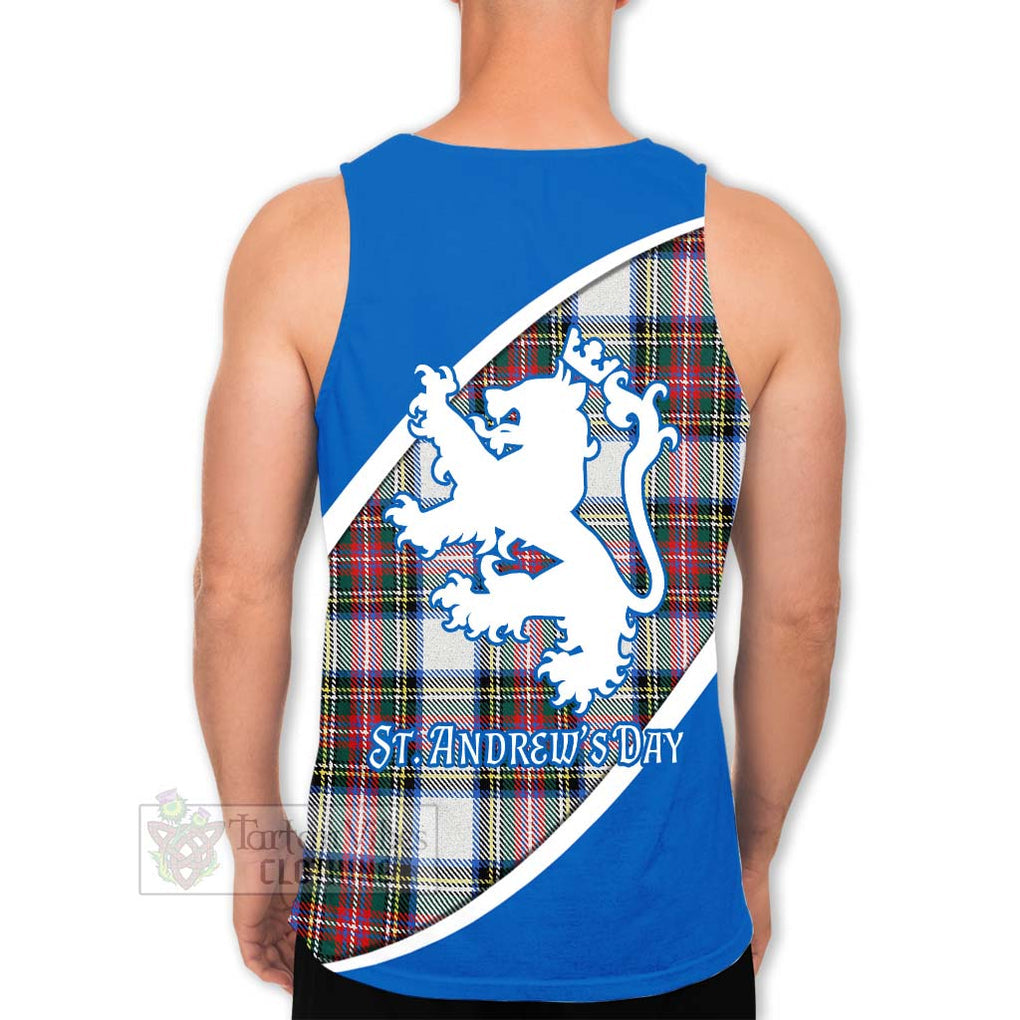 Tartan Vibes Clothing Dennistoun Family Crest Tartan Men's Tank Top Celebrate Saint Andrew's Day in Style