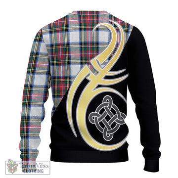 Dennistoun Tartan Ugly Sweater with Family Crest and Celtic Symbol Style