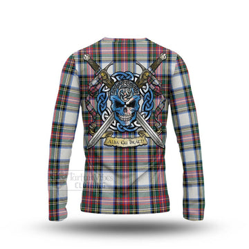 Dennistoun Tartan Long Sleeve T-Shirt with Family Crest Celtic Skull Style