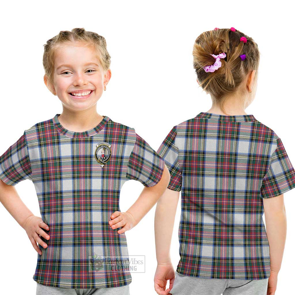 Dennistoun Tartan Kid T-Shirt with Family Crest - Tartanvibesclothing Shop