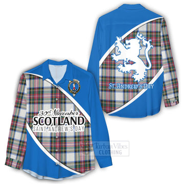 Dennistoun Family Crest Tartan Women's Casual Shirt Celebrate Saint Andrew's Day in Style