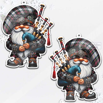 Dennistoun Tartan Bagpiper Gnome Christmas Ornament