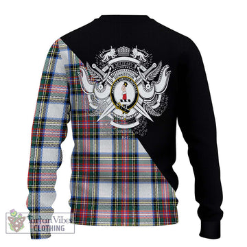 Dennistoun Tartan Ugly Sweater with Family Crest and Military Logo Style