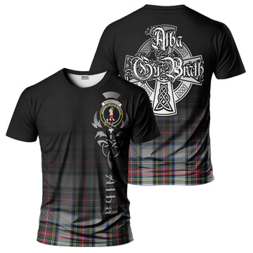 Dennistoun Tartan T-Shirt Featuring Alba Gu Brath Family Crest Celtic Inspired