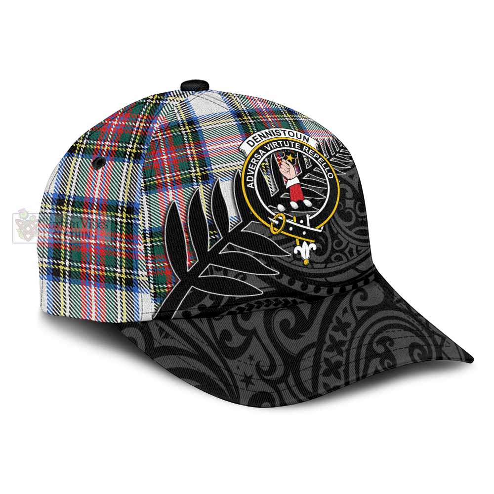 Tartan Vibes Clothing Dennistoun Tartan Classic Cap with New Zealand Silver Fern Half Style