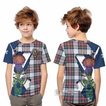 Dennistoun Tartan Family Crest Kid T-Shirt Scottish Thistle Celtic Inspired - Tartan Vibes Clothing