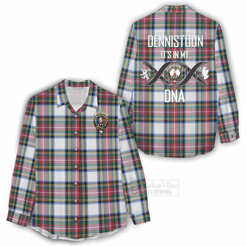 Dennistoun Tartan Women's Casual Shirt with Family Crest DNA In Me Style