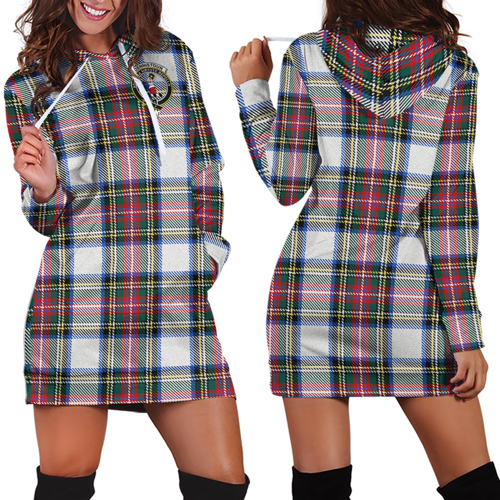 Dennistoun Tartan Hoodie Dress with Family Crest - Tartan Vibes Clothing