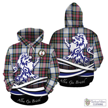 Dennistoun Tartan Hoodie with Alba Gu Brath Regal Lion Emblem